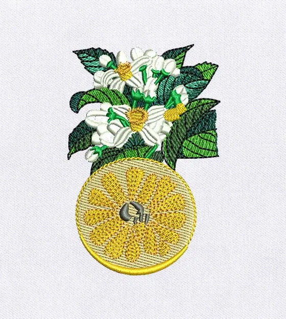 Citrus Orange Machine Embroidery Design