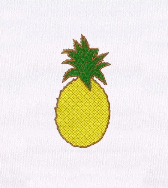 Succulent Yellow and Green Pineapple Embroidery Design