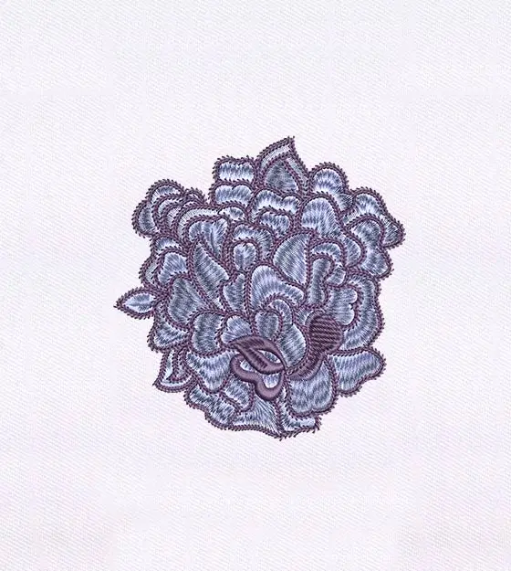 Elaborate Purple Flower Embroidery Design