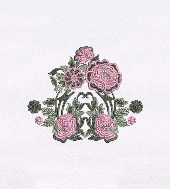 Subtly Detailed Flower Quilting Embroidery Design