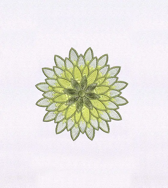 Gorgeous Yellow and White Flower Embroidery Design