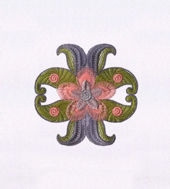 Pastel Colored Flower Quilting Embroidery Design