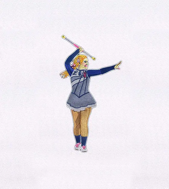 Baton Passing Female Athlete Embroidery Design