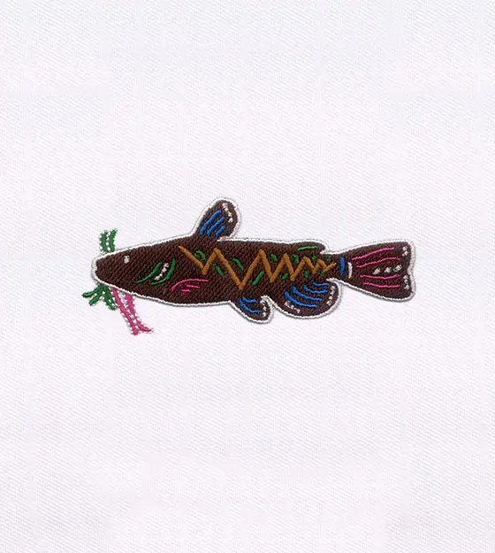 Dazzling Brown Fish Cap Embroidery Design
