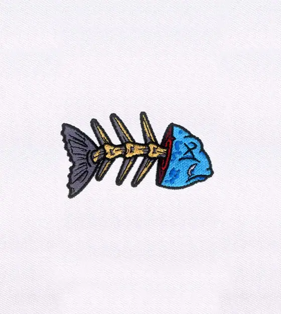 Quirky and Creepy Fish Cap Embroidery Design