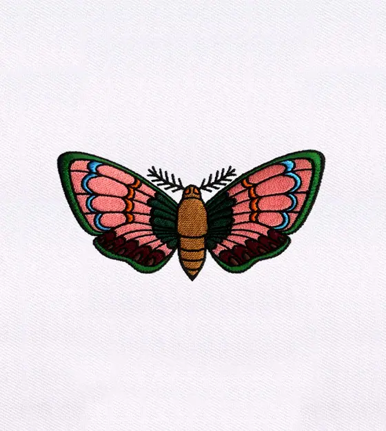 Beautifully Detailed Moth Embroidery Design