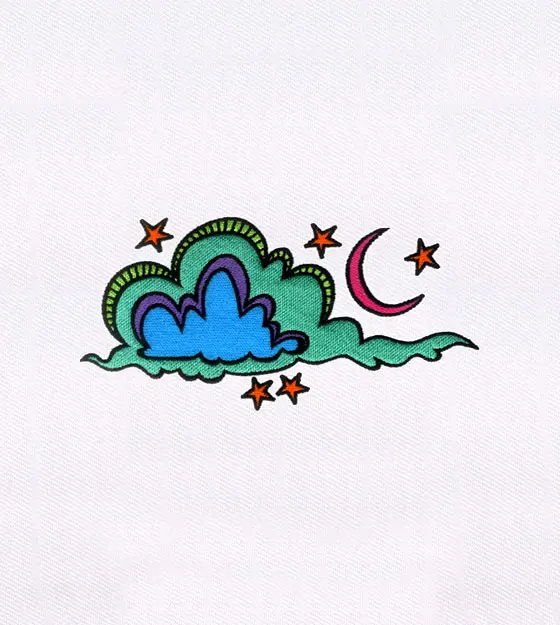Colorful Drifting Clouds Embroidery Design