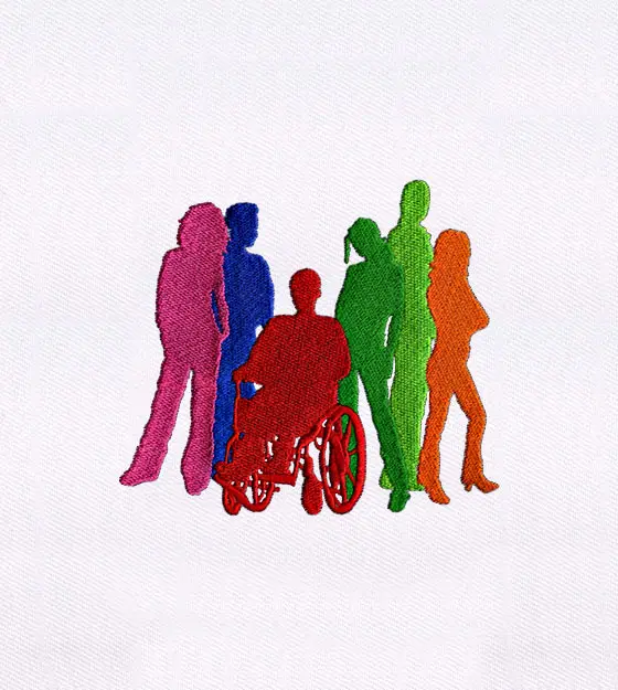 Collection of Colorful Individual Silhouettes Embroidery Design
