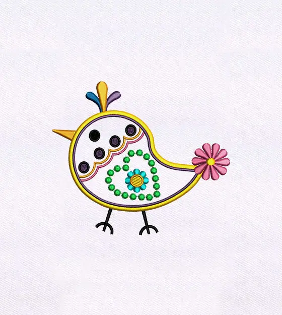 Haughtily Crafted Yellow Bird Embroidery Design