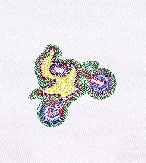 Artistic Lines Showcasing Biker Embroidery Design
