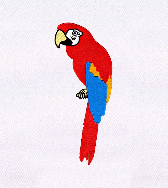 Exotic Red and Blue Macaw Bird Embroidery Design