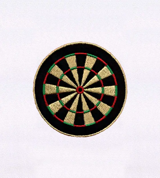 Classic Red and Green Dartboard Embroidery Design