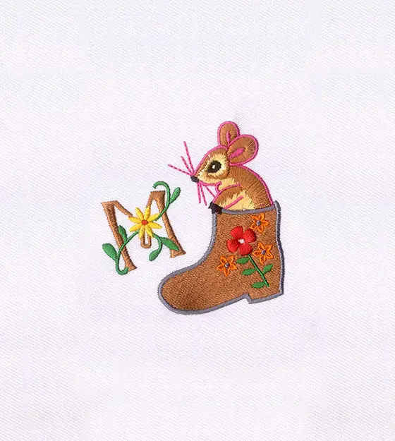 Cute Rat in a Boot Embroidery Design