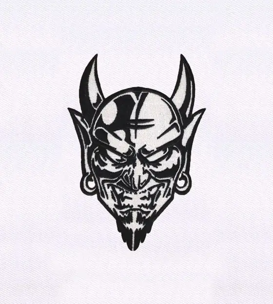 Smiling Devil Mask Embroidery Design
