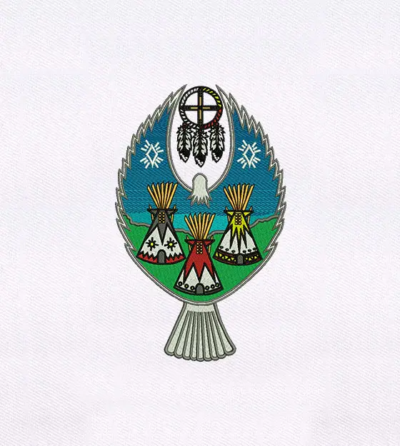 Eagle Centric Native American Tents Embroidery Design