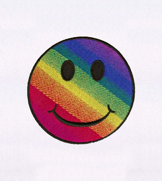 Rainbow Smiling Emoji Embroidery Design