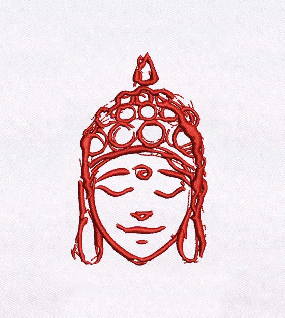Exotic Woman Statue Face Embroidery Design