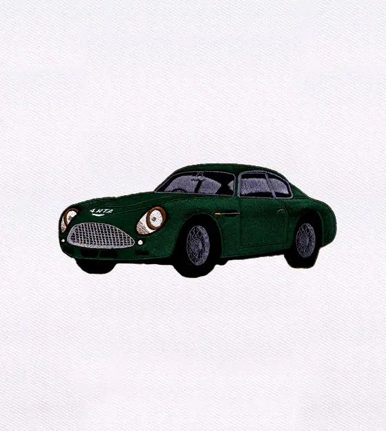 Classic Green Vintage Car Embroidery Design