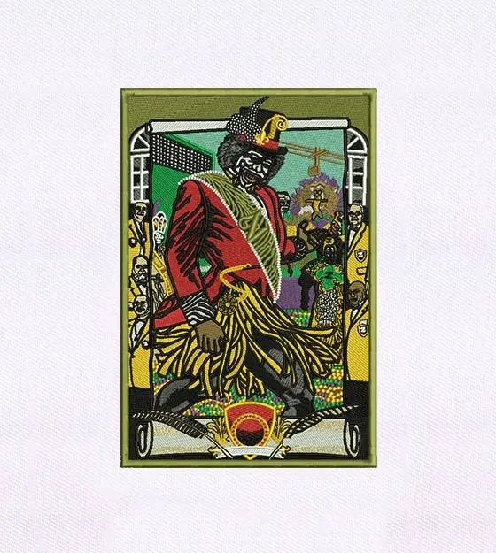 Mardi Gras Celebrating People Embroidery Design