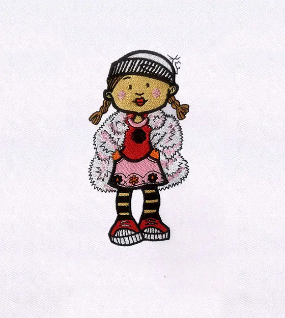 Fashion Forward Winter Girl Embroidery Design