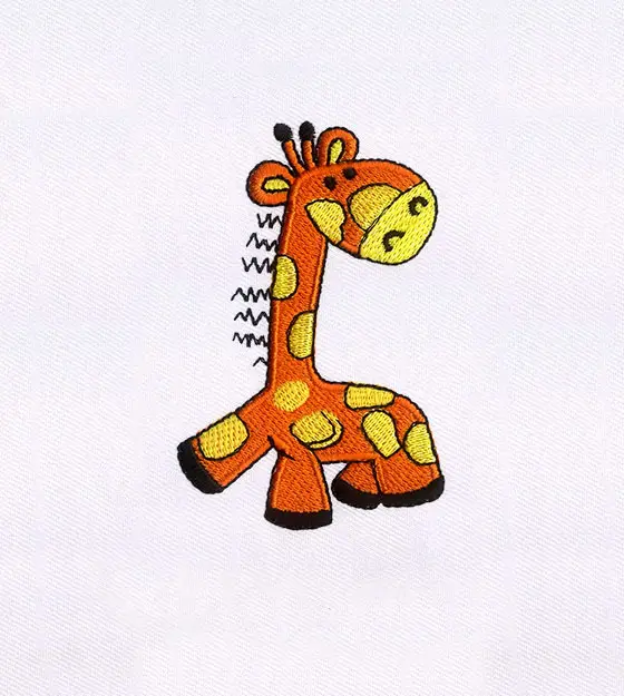 Colorful Junior Baby Giraffe Embroidery Design
