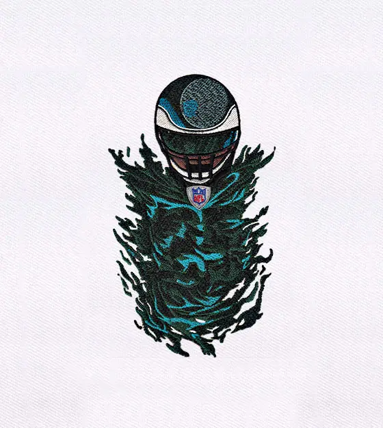 Artistic and Modern Football Player Embroidery Design