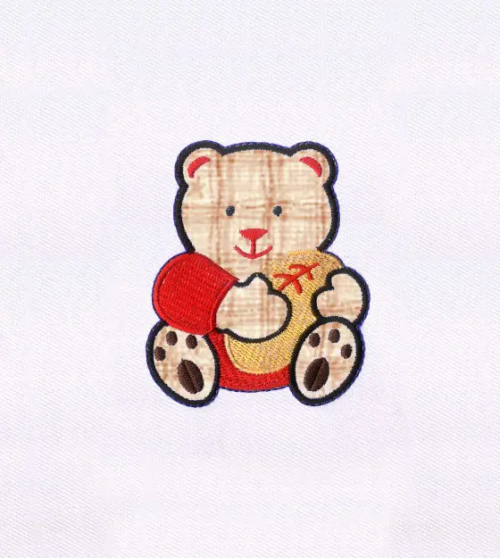 Football Caressing Teddy Bear Applique Embroidery Design
