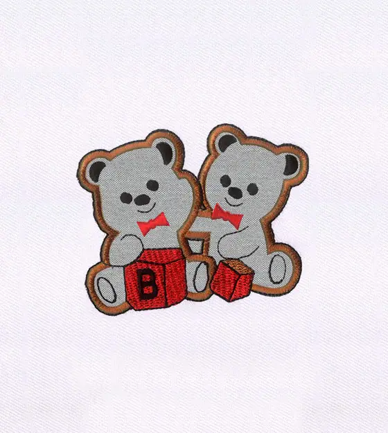 Blocks Playing Bears Applique Embroidery Design