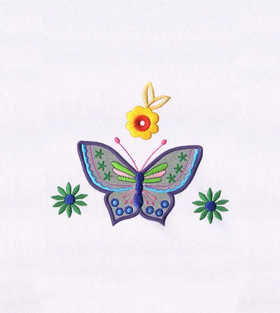 Beautifully Detailed Butterfly Applique Embroidery Design