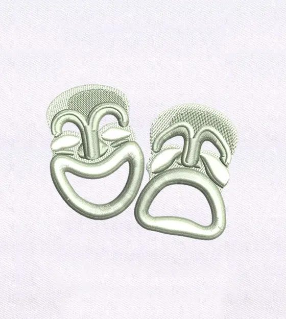 Sullen and Ecstatic Theatre Masks Embroidery Design
