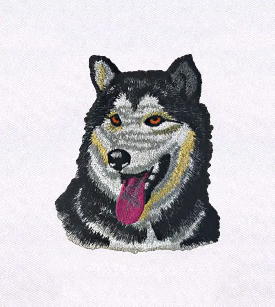 Husky Embroidery Design