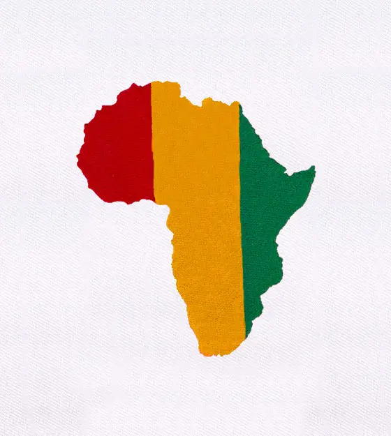 Tri Colored Africa Map Embroidery Design