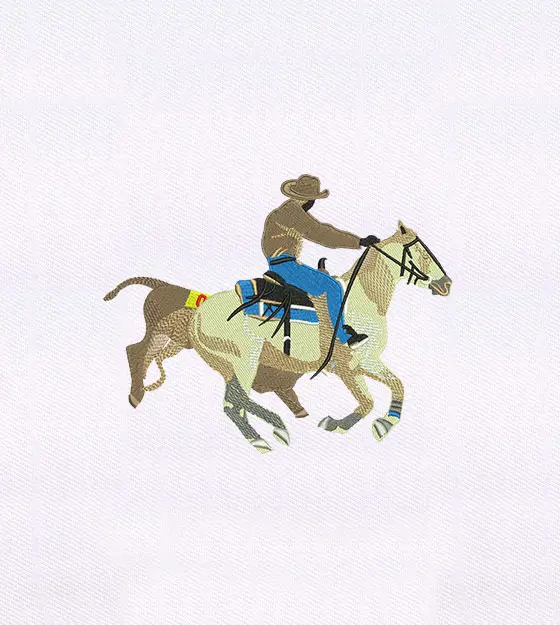 Horse Racing Cool Cowboy Embroidery Design