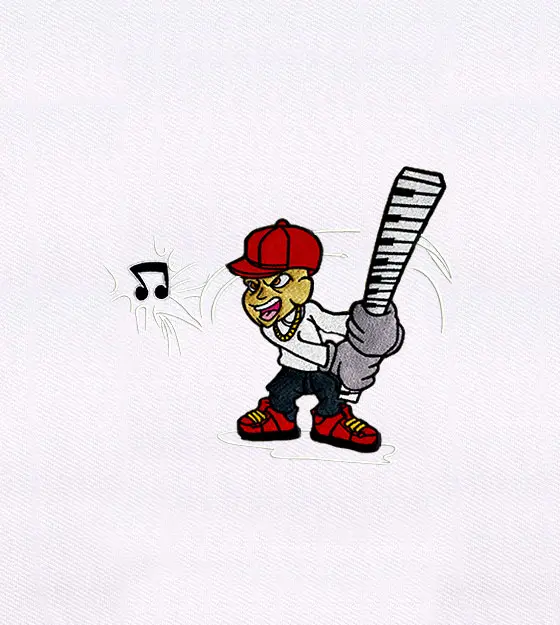 Piano Keys Bashing Rapping Maestro Embroidery Design