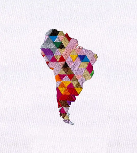 Colorful Continent Africa Map Embroidery Design