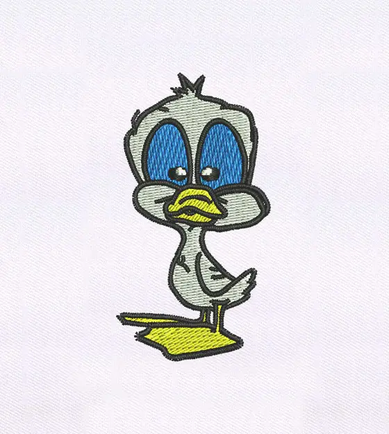 Puzzled Blue Eyed Duckling Cap Embroidery Design