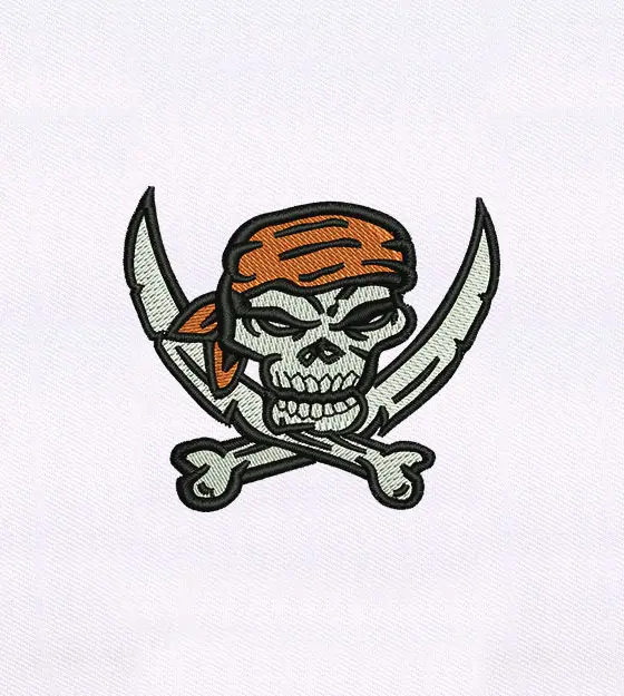 Bone Knives and Pirate Skull Cap Embroidery Design