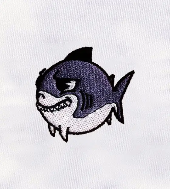 Little Fat Shark Embroidery Design