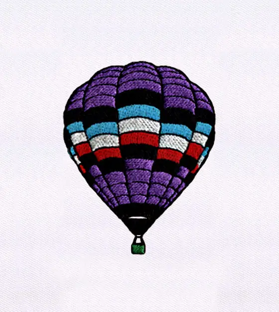 High Flying Hot Air Balloon Embroidery Design
