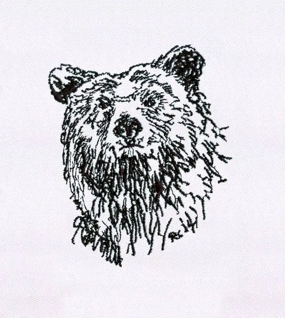 Grizzly Bear Embroidery Design