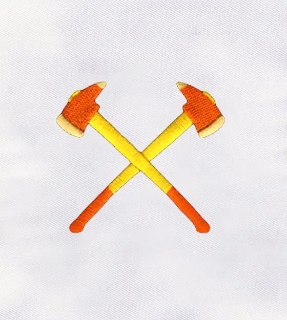 Crossed Axe Machine Embroidery Design