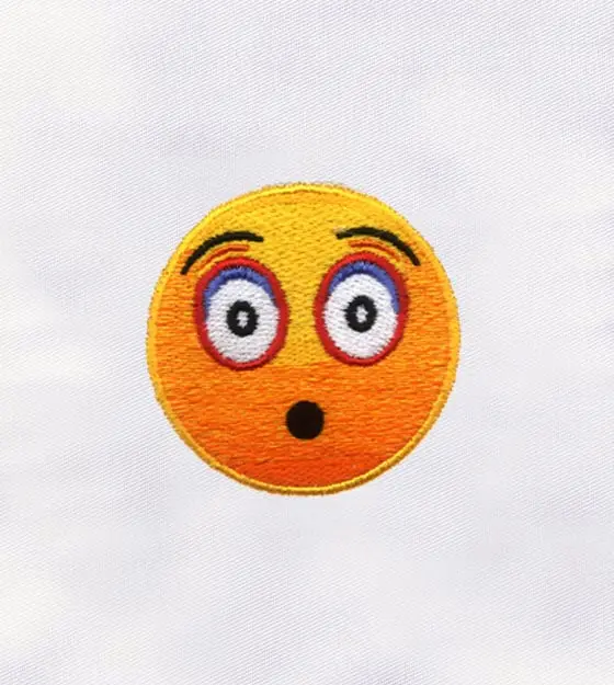 Shocked Emoji Face Embroidery Design