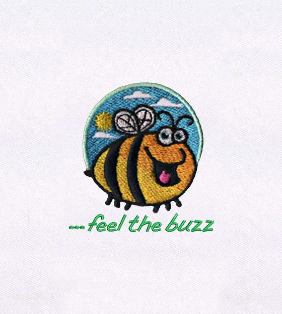 Happily Chirping Honey Bee Embroidery Design