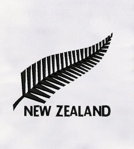 Silver Fern Symbol of New Zealand Embroidery Design