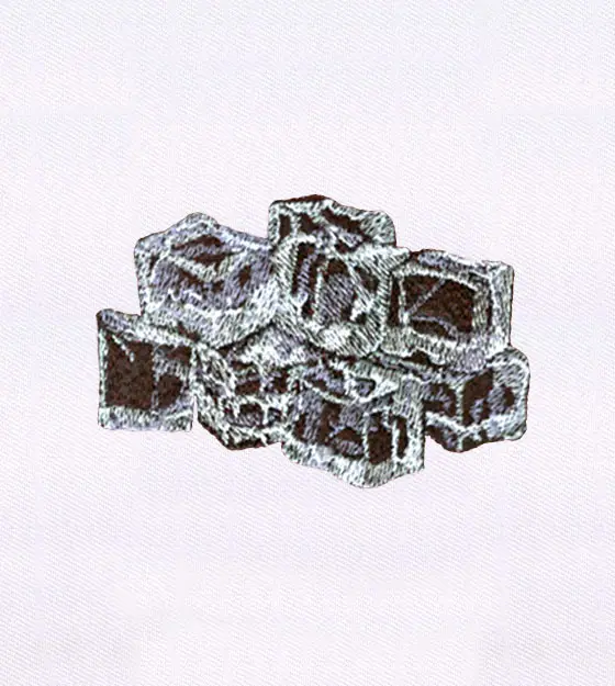 Meticulously Collected Ice Cubes Embroidery Design