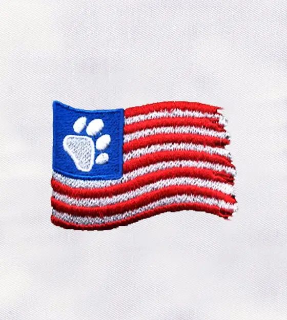 USA Flag with Cat Paw Embroidery Design