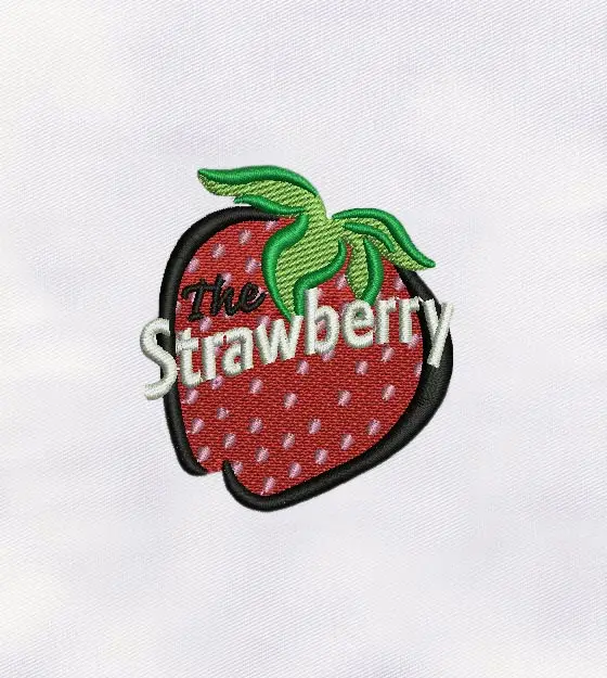 Palatable Red Strawberry Machine Embroidery Design