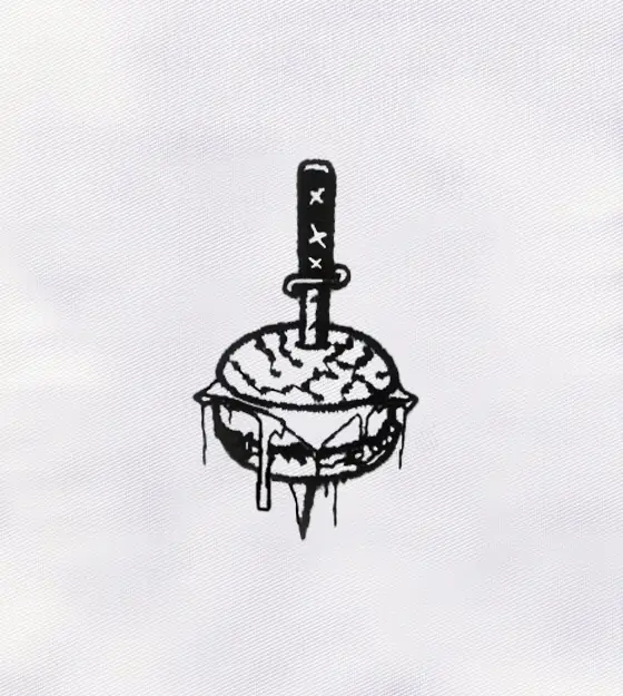 The Burger Knife Machine Embroidery Design