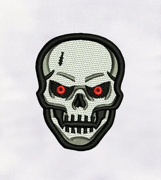 Horrified Skull Machine Embroidery Design