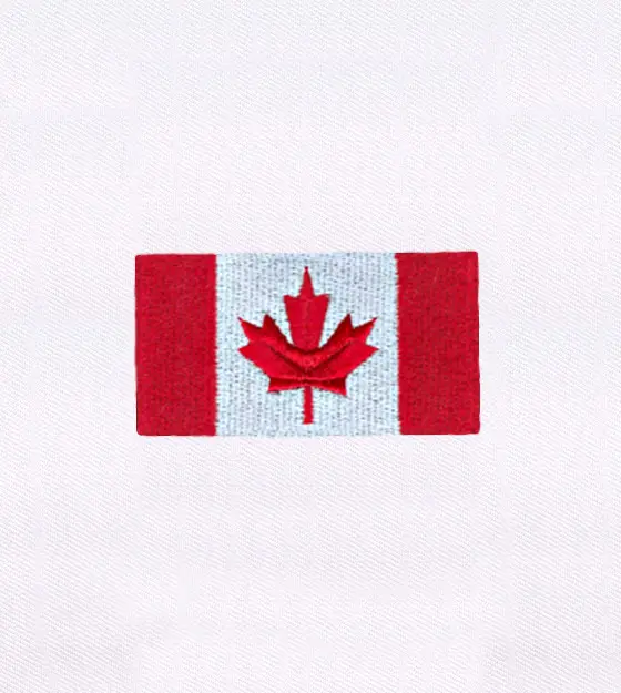 Patriotic Red and White Canada Flag Embroidery Design